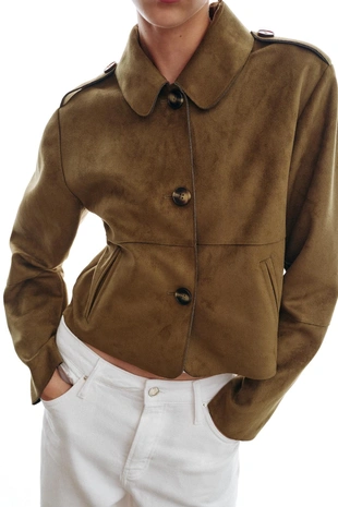 Короткая куртка из искусственной замши- Заказать в России