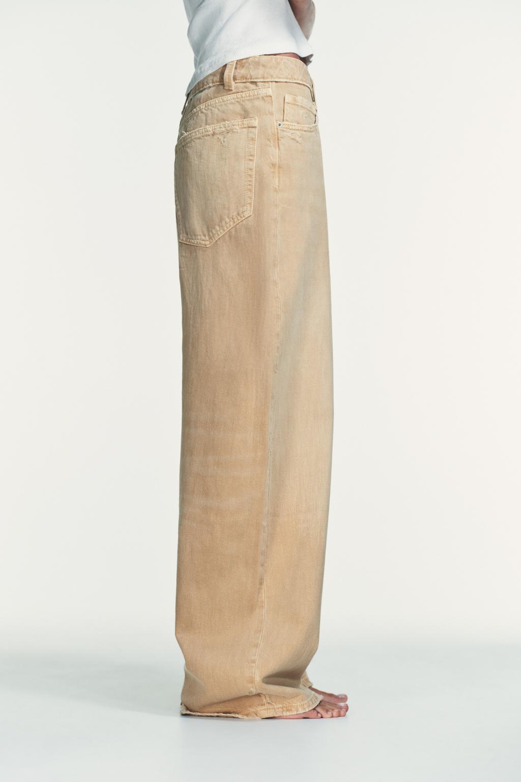 ДЖИНСЫ TRF СО СРЕДНЕЙ ПОСАДКОЙ И ОТЛОЖНЫМ ПОЯСОМ