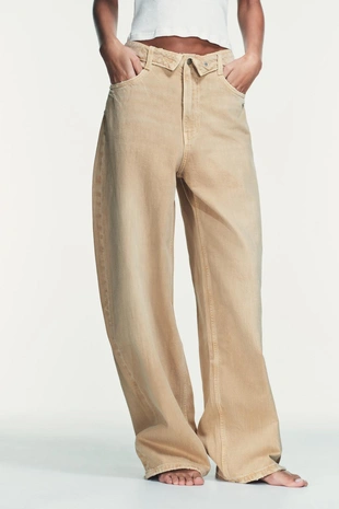 Джинсы TRF со средней посадкой и отложным поясом- Заказать в России