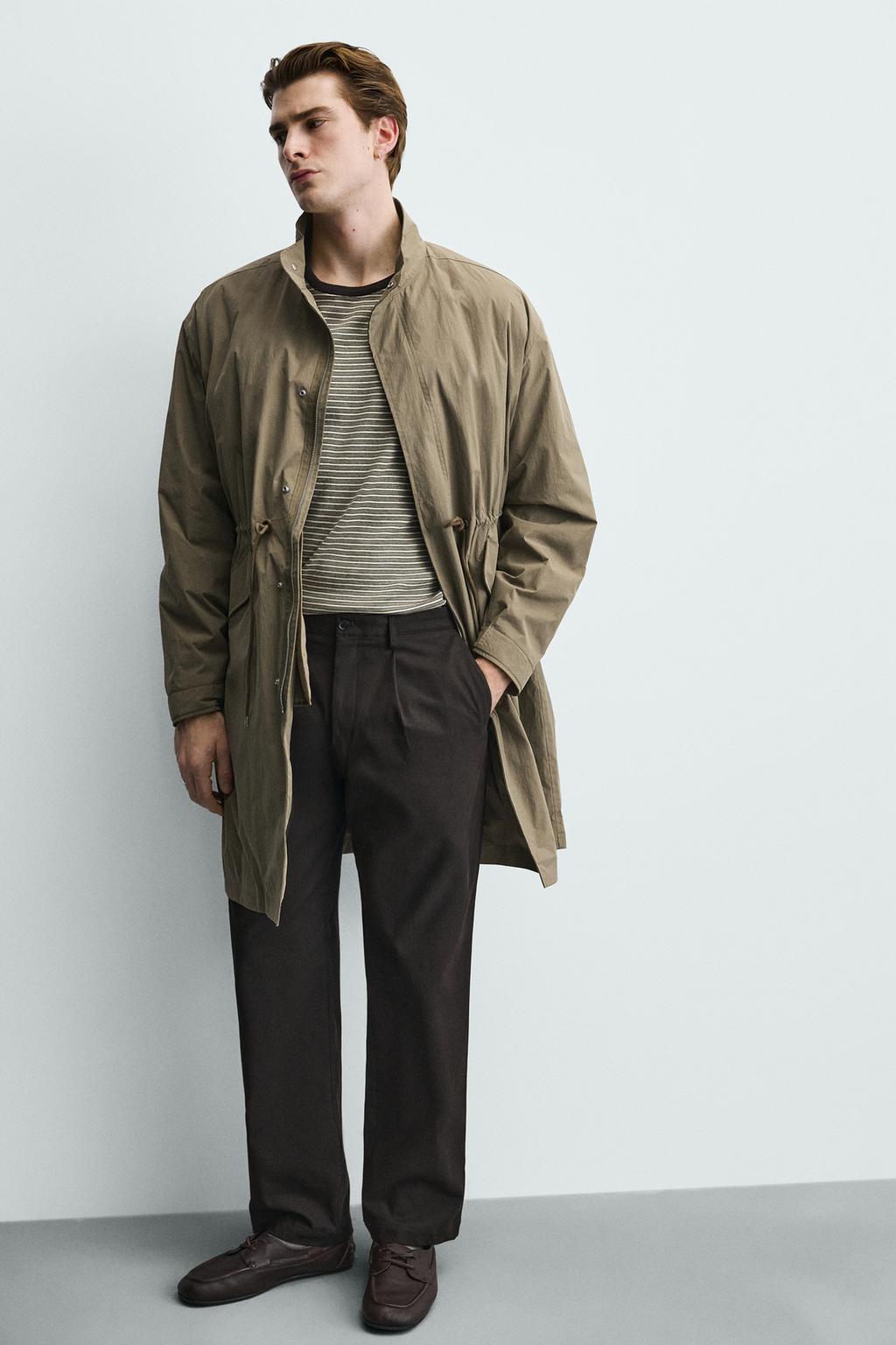 БРЮКИ СО СКЛАДКАМИ ИЗ РЕЛЬЕФНОЙ ТКАНИ