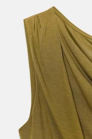 Топ асимметричного кроя со сборками- Заказать в России