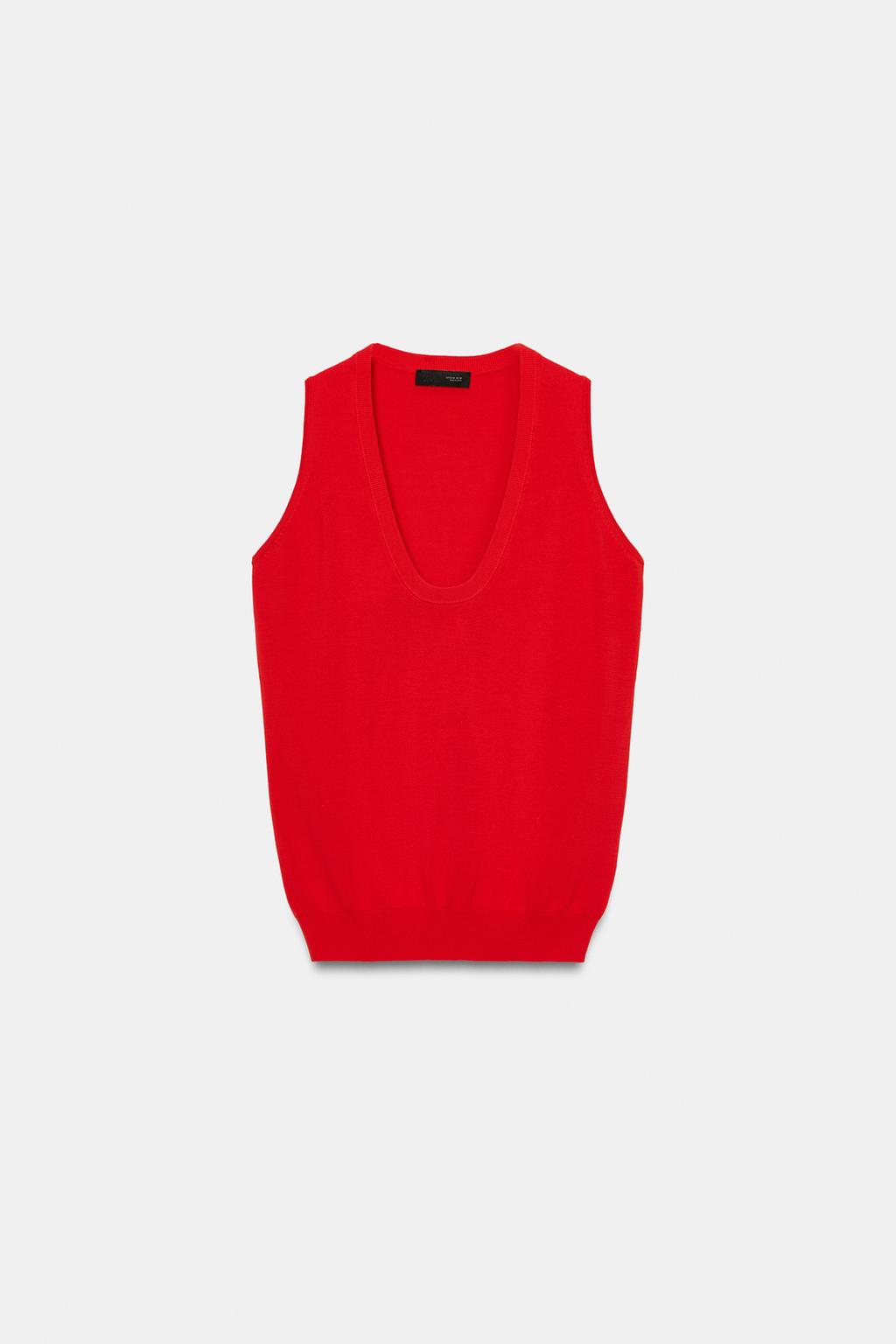 ТРИКОТАЖНЫЙ ТОП БЕЗ РУКАВОВ