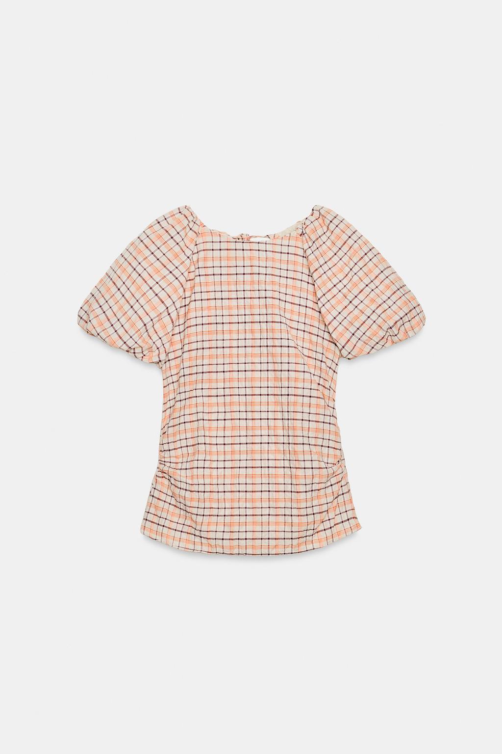 ТОП ИЗ ПОПЛИНА С РУКАВАМИ-БАЛЛОНАМИ