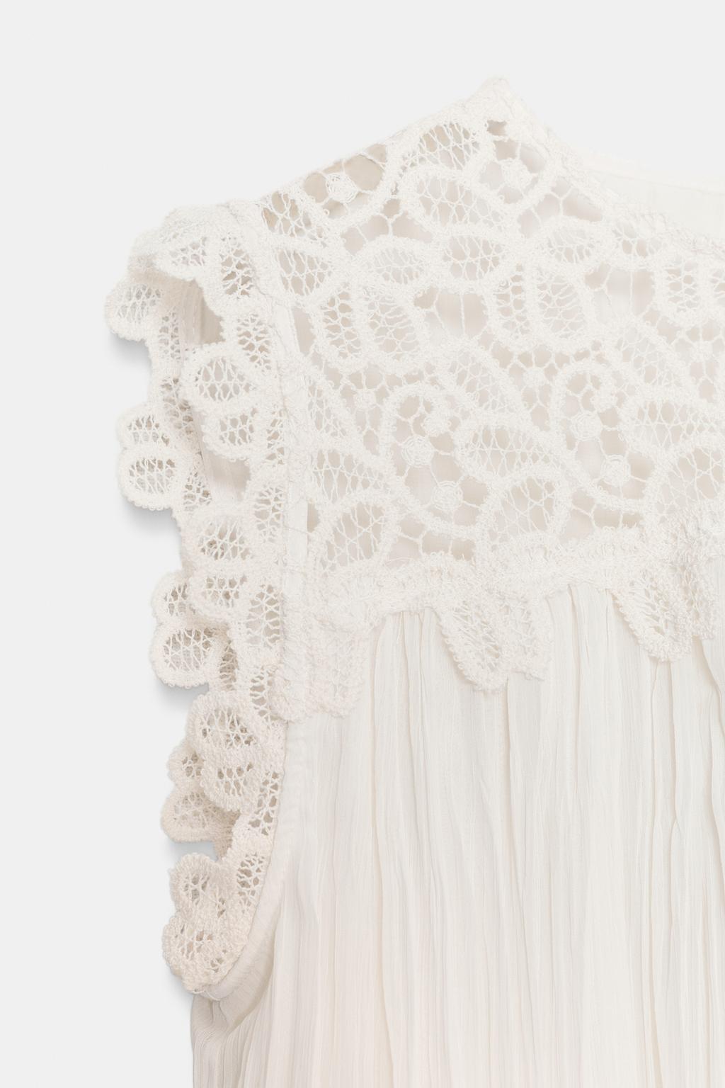 ТОП ИЗ КРУЖЕВА КРОШЕ С КОМБИНИРОВАННОЙ ОТДЕЛКОЙ