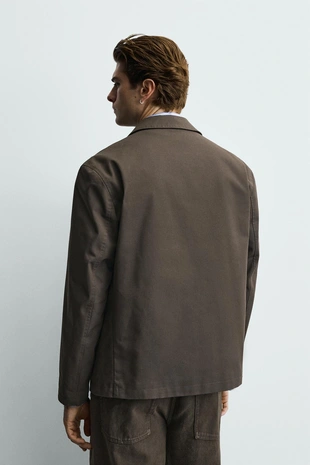 Куртка-рубашка из хлопка с контрастной подкладкой- Заказать в России