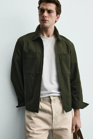 Куртка-рубашка REGULAR FIT с карманами- Заказать в России