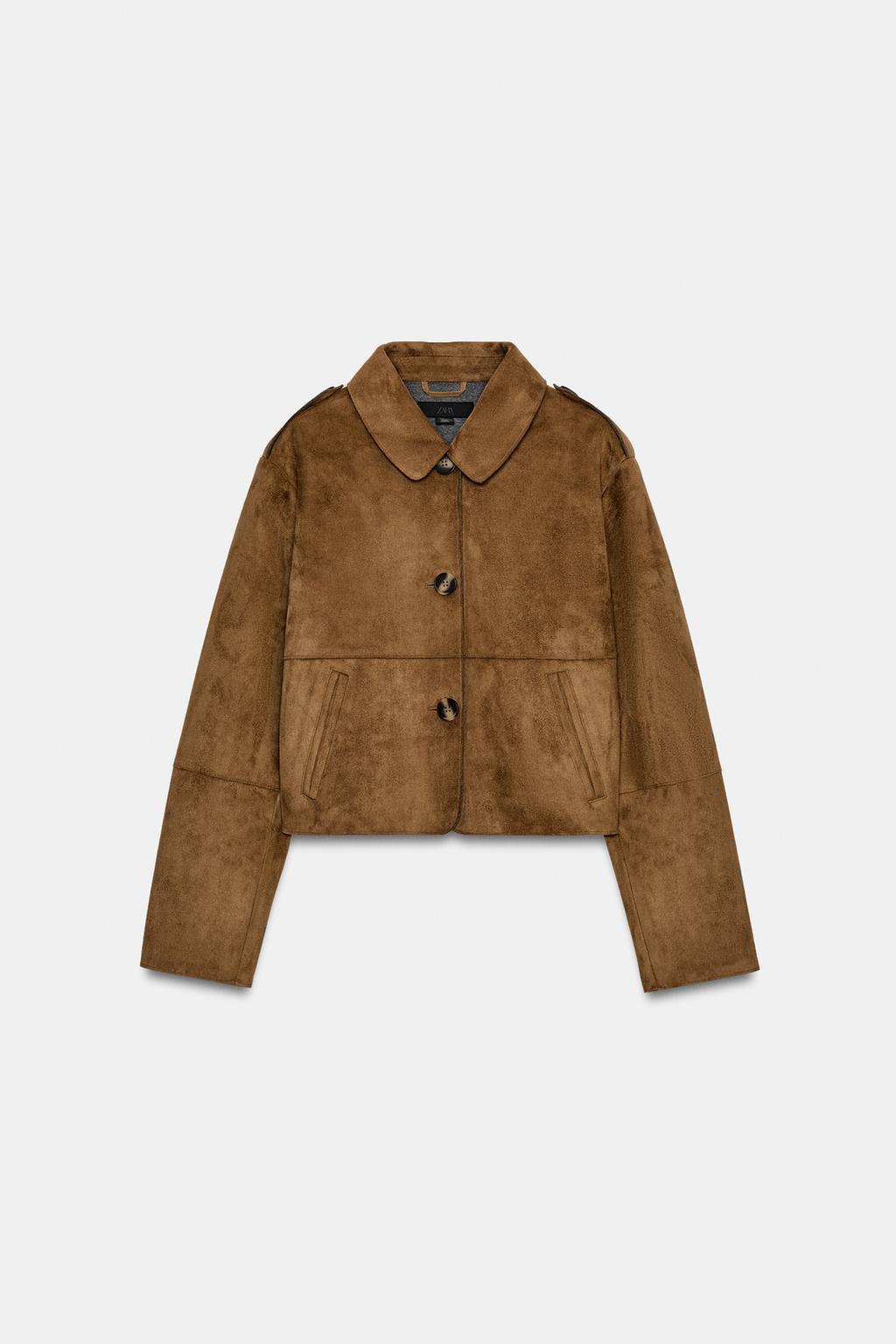 КОРОТКАЯ КУРТКА ИЗ ИСКУССТВЕННОЙ ЗАМШИ