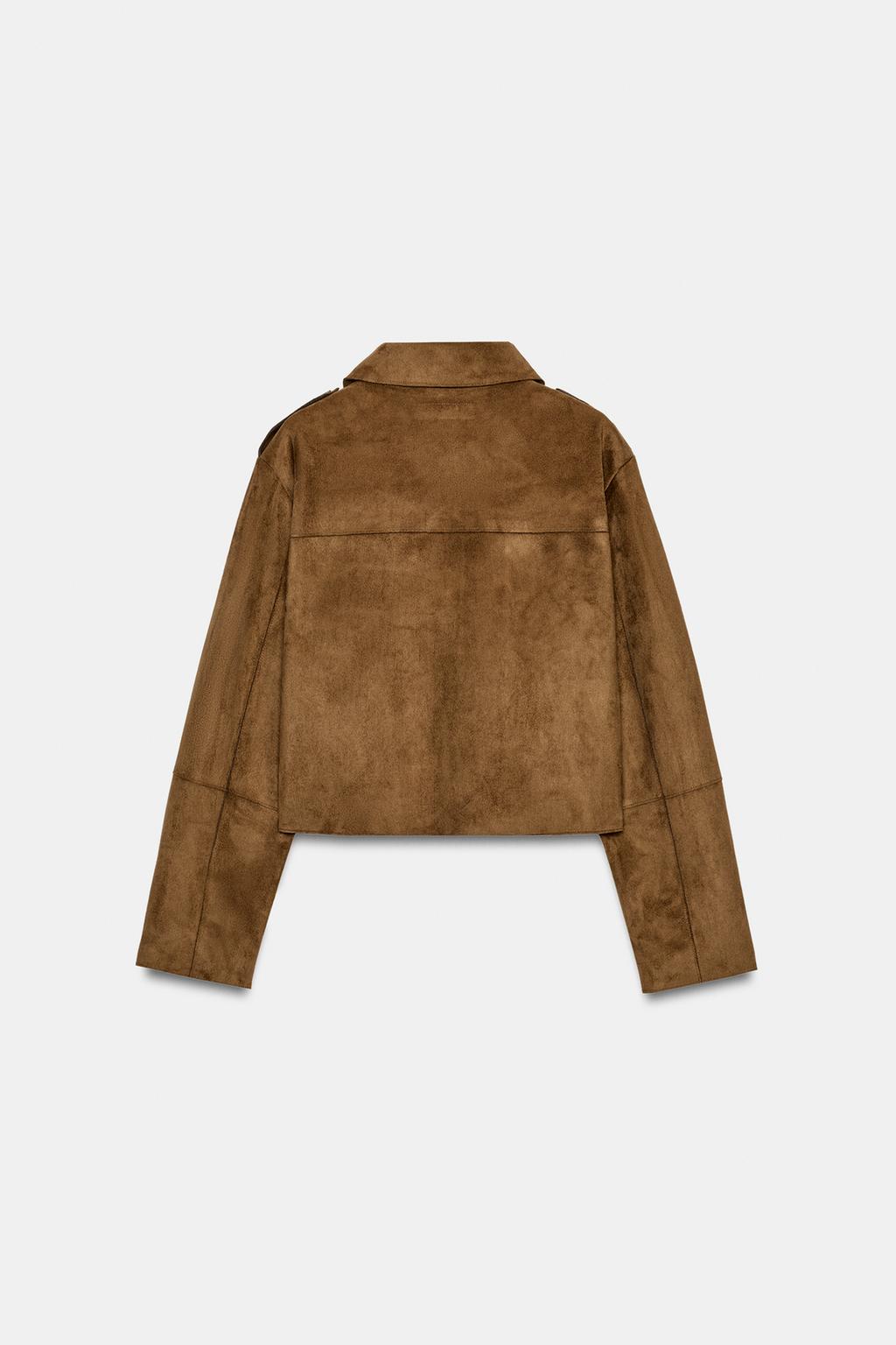 КОРОТКАЯ КУРТКА ИЗ ИСКУССТВЕННОЙ ЗАМШИ