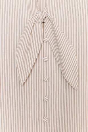 Блуза в полоску с завязками- Заказать в России