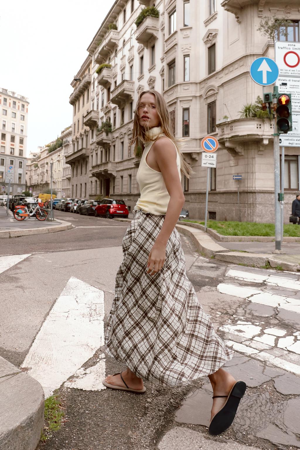 ЮБКА МИДИ В КЛЕТКУ