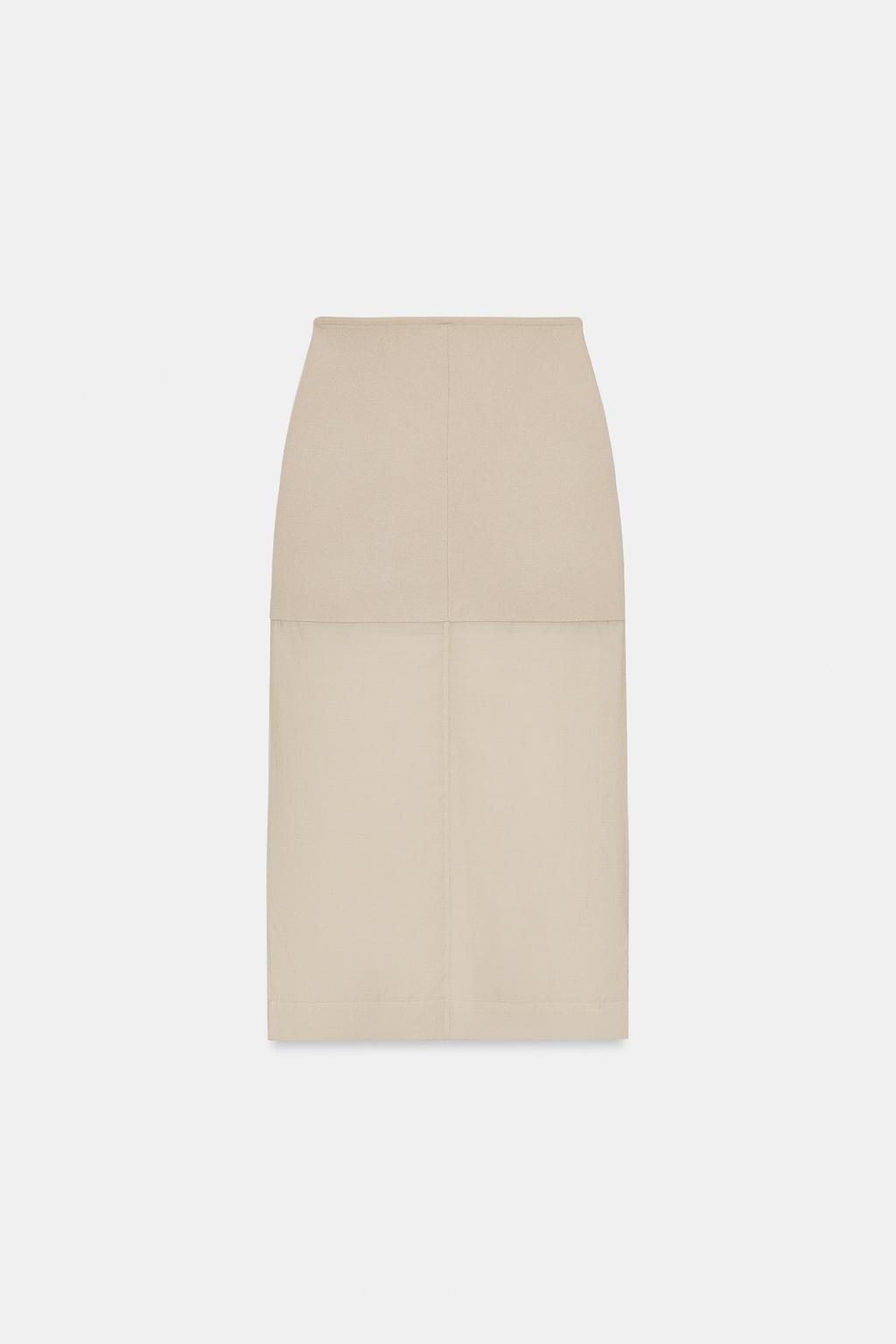 ПРЯМАЯ КОМБИНИРОВАННАЯ ТРИКОТАЖНАЯ ЮБКА