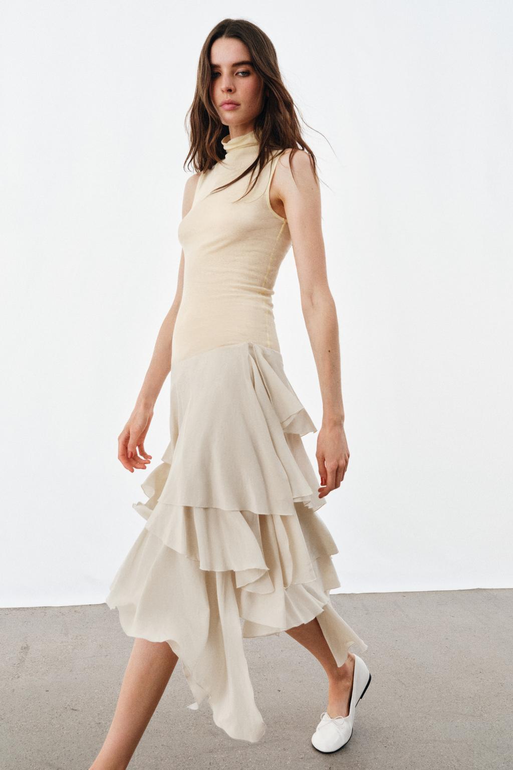 СТРУЯЩАЯСЯ ЮБКА С ВОЛАНАМИ — ZW COLLECTION