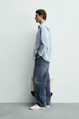 Выбеленная джинсовая рубашка- Заказать в России