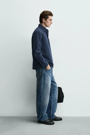 Рубашка-поло REGULAR FIT в клетку- Заказать в России