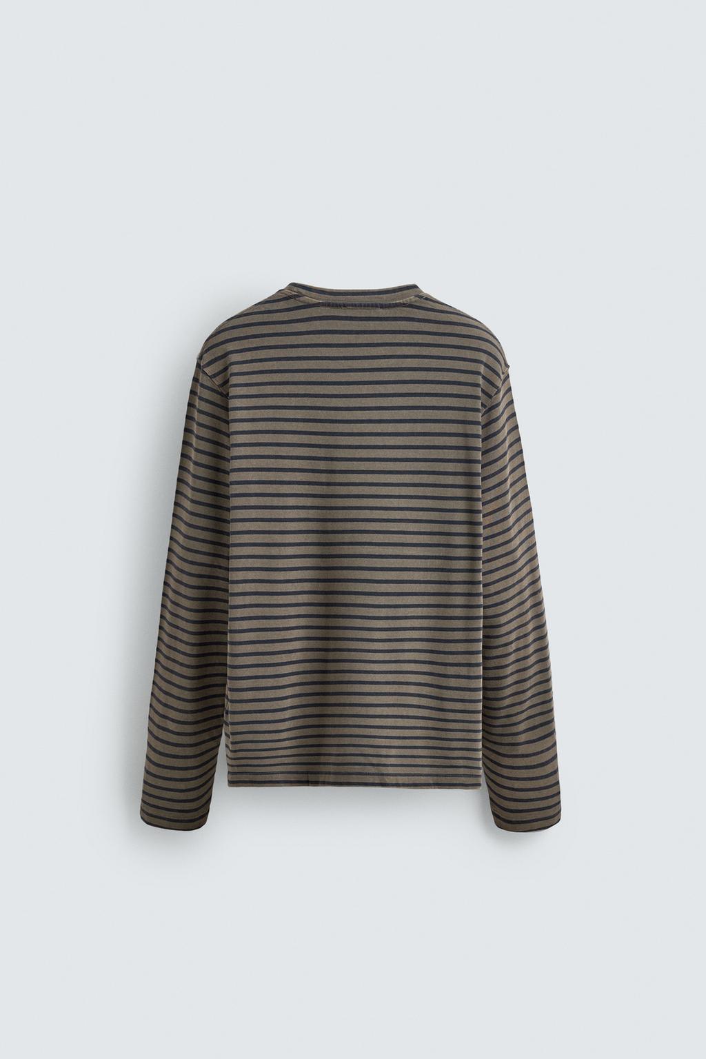 ФУТБОЛКА В ПОЛОСКУ С ЭФФЕКТОМ ПОТЕРТОСТИ