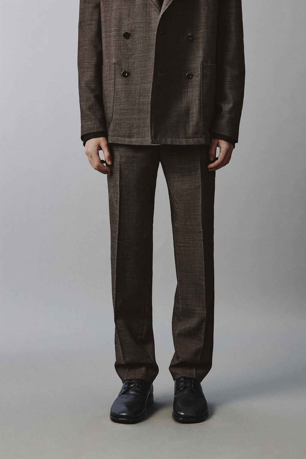 КОСТЮМНЫЕ БРЮКИ ИЗ 100% ШЕРСТИ СО СКЛАДКАМИ