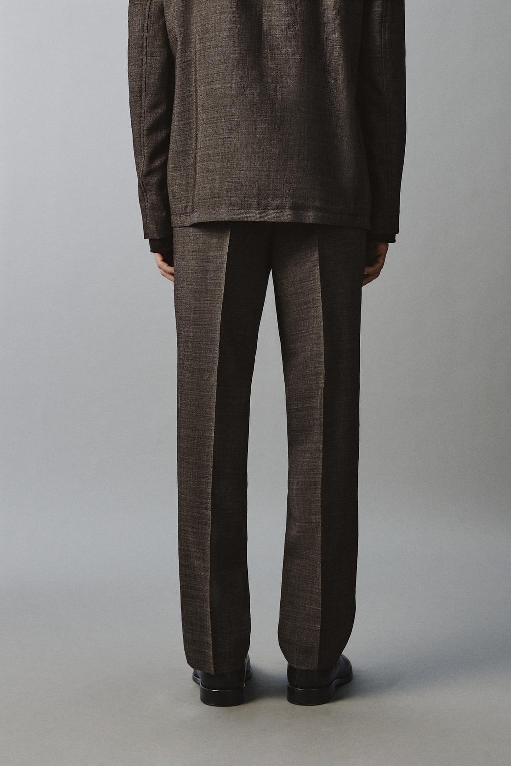 КОСТЮМНЫЕ БРЮКИ ИЗ 100% ШЕРСТИ СО СКЛАДКАМИ