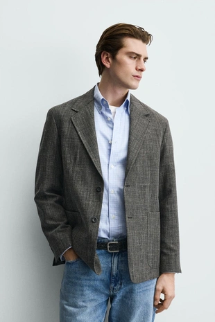 Блейзер из рельефной ткани классического кроя- Заказать в России