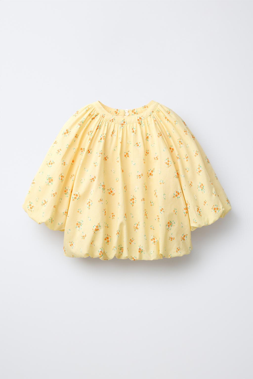 БЛУЗА ОБЪЕМНЫЙ РУКАВ ЦВЕТОЧНЫЙ ПРИНТ