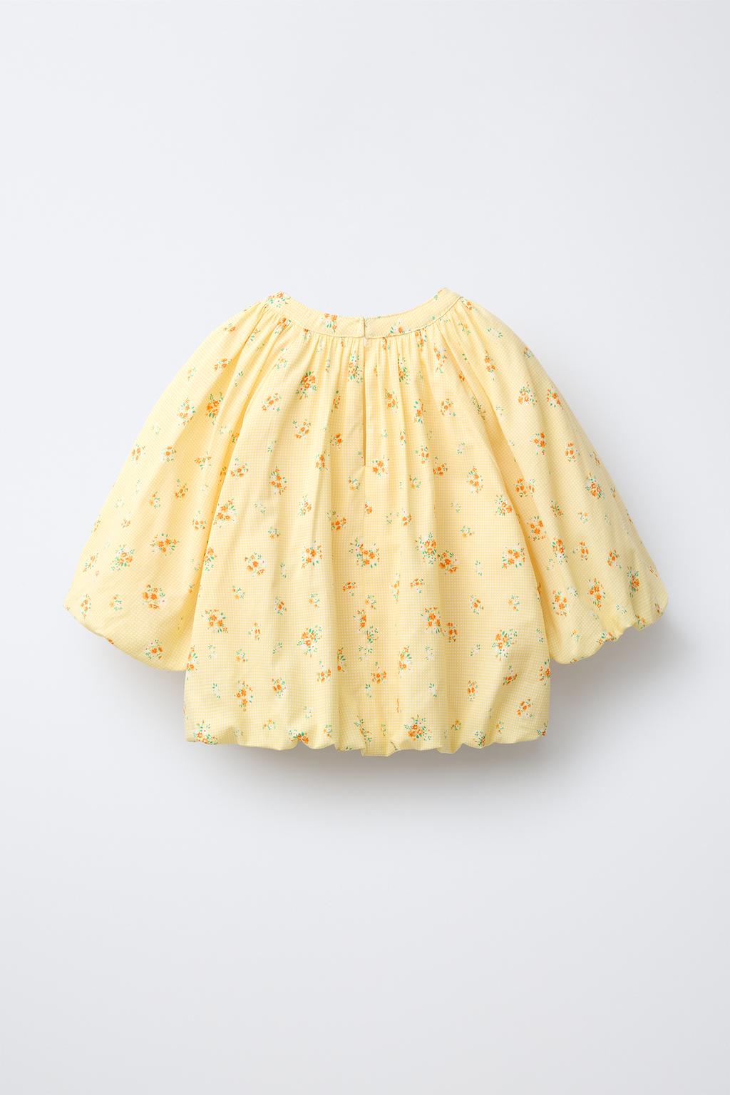 БЛУЗА ОБЪЕМНЫЙ РУКАВ ЦВЕТОЧНЫЙ ПРИНТ