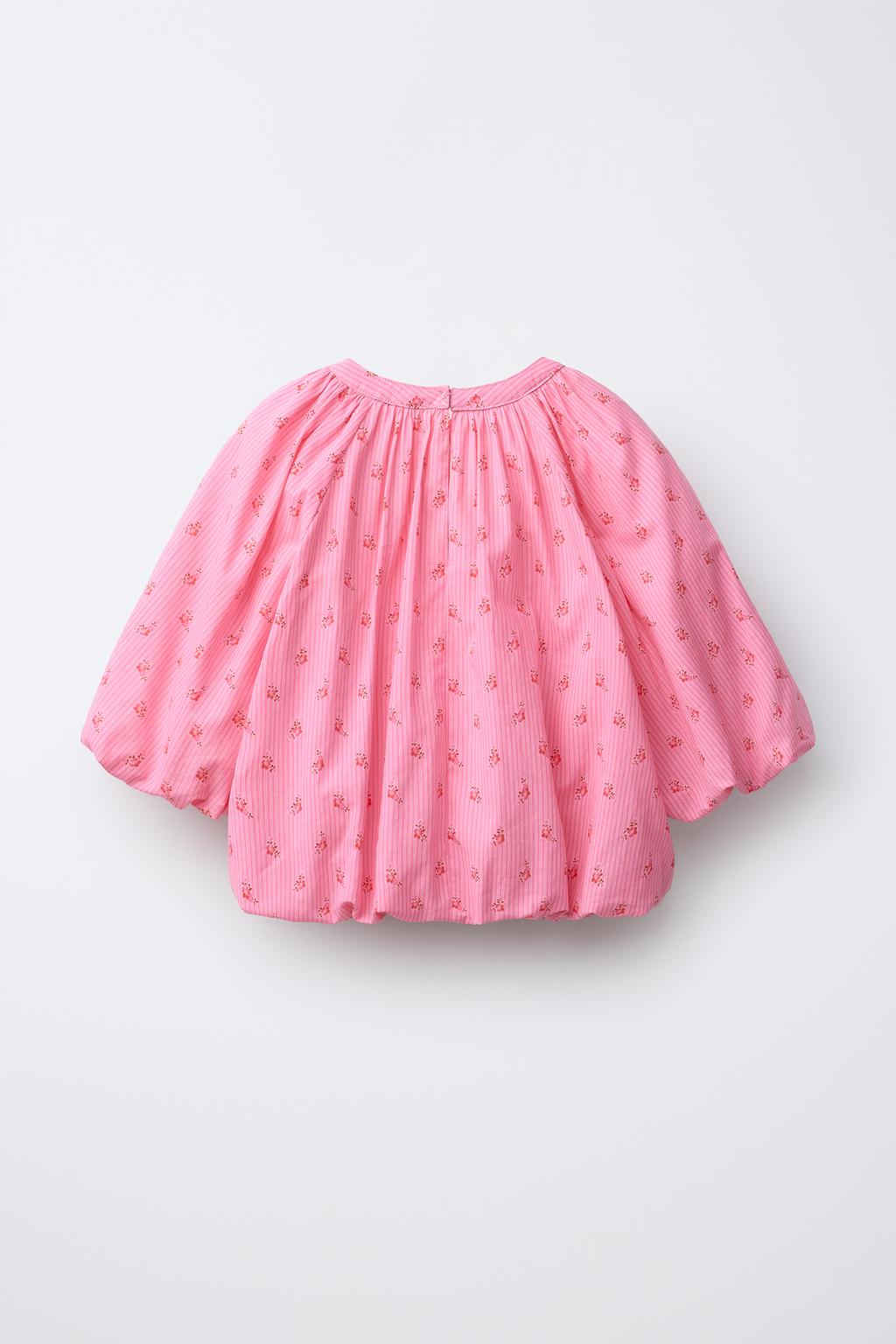 БЛУЗА С ОБЪЕМНЫМИ РУКАВАМИ И ЦВЕТОЧНЫМ ПРИНТОМ