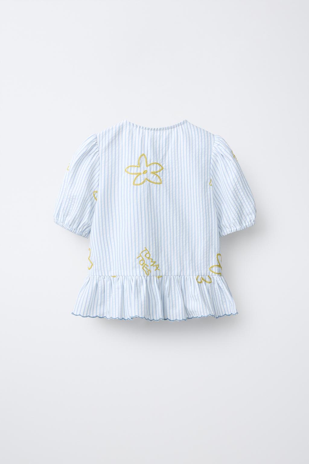 БЛУЗА В ПОЛОСКУ С ВЫШИВКОЙ