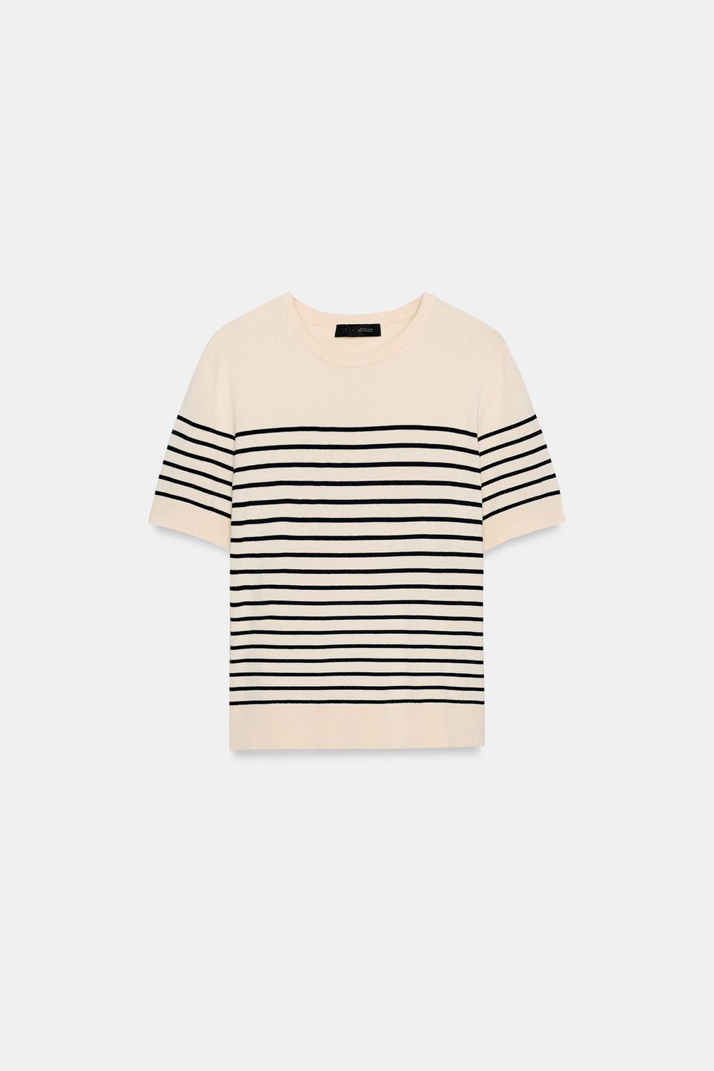 СВИТЕР В ПОЛОСКУ С КОРОТКИМИ РУКАВАМИ