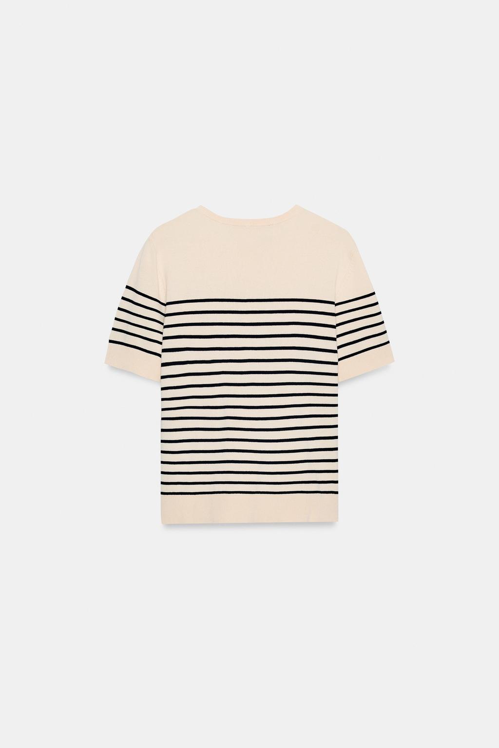 СВИТЕР В ПОЛОСКУ С КОРОТКИМИ РУКАВАМИ