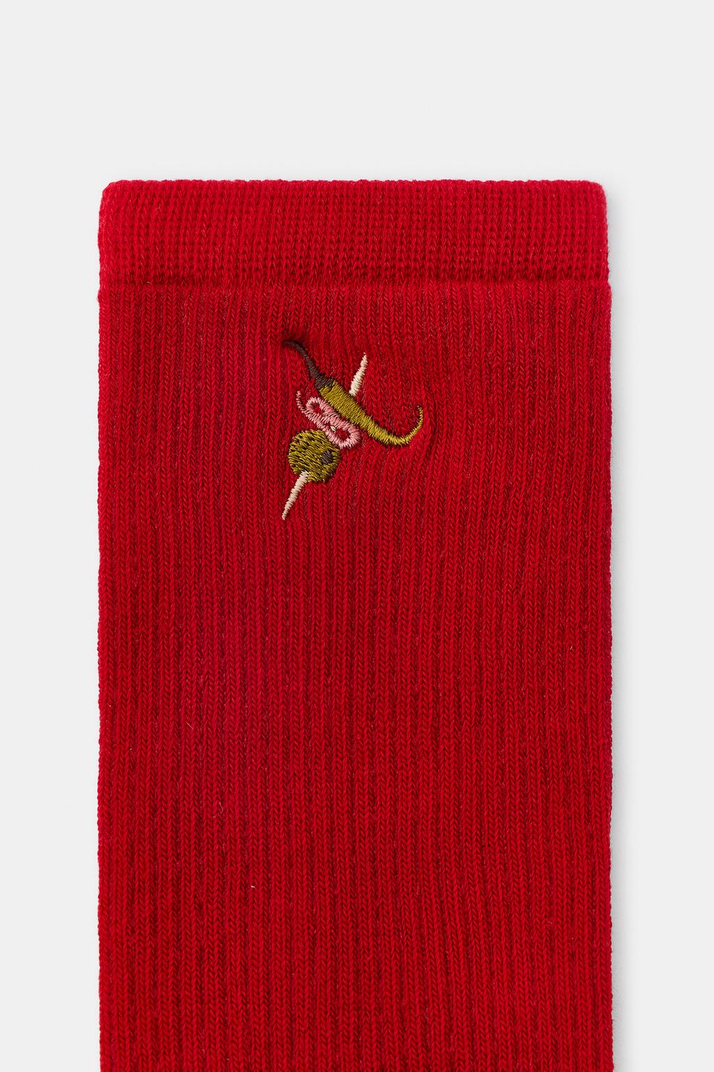 НОСКИ В МЕЛКИЙ РУБЧИК С ВЫШИВКОЙ GILDA