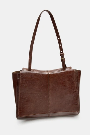 Кожаная мини-сумка-шопер с двойным карманом- Заказать в России