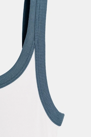 Топ без рукавов в рубчик- Заказать в России