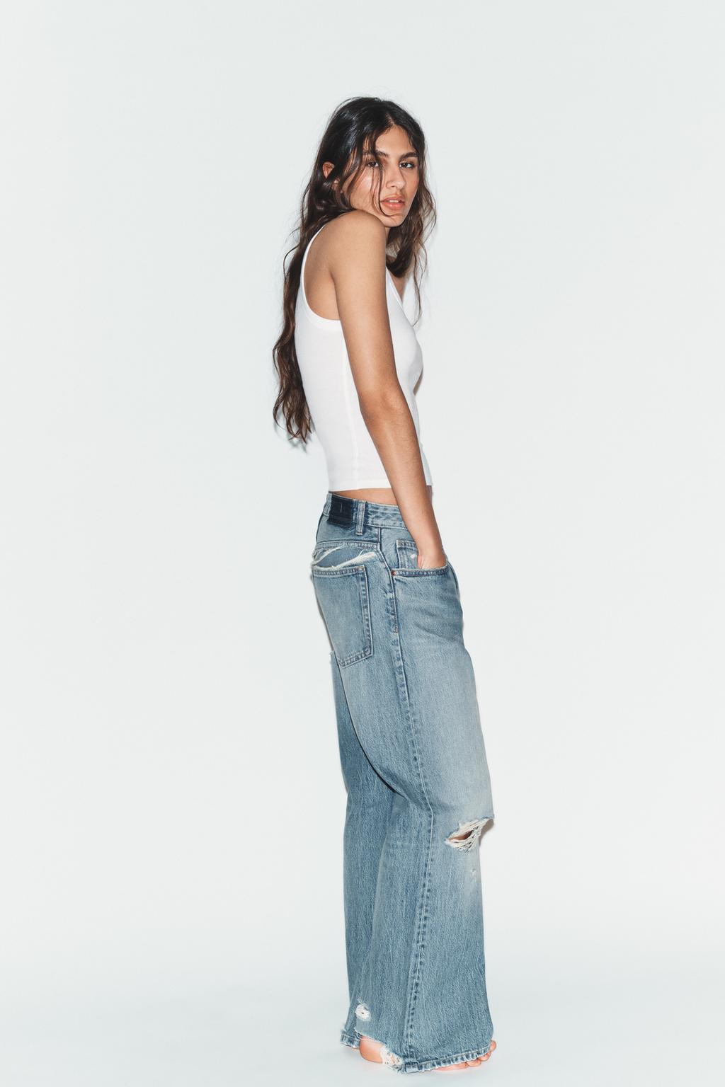 ДЖИНСЫ TRF BOYFRIEND СО СРЕДНЕЙ ПОСАДКОЙ И РАЗРЕЗАМИ