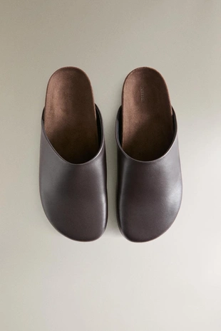 Сабо из натуральной кожи в минималистском стиле- Заказать в России