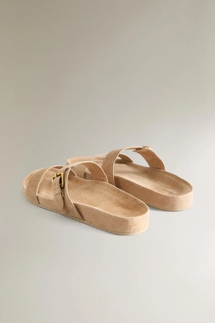 Сандалии из кожи с пряжками- Заказать в России