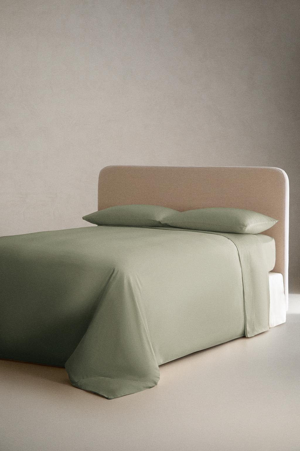 Простынь на резинке из сатина | 40 см высокая (500 нитей)