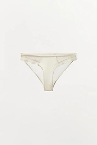 Трусы из шелковой смеси с кружевом- Заказать в России