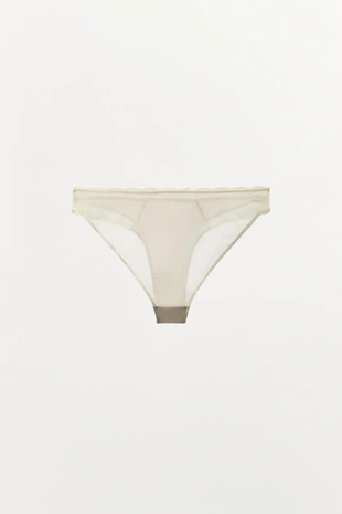 Трусы из шелковой смеси с кружевом- Заказать в России