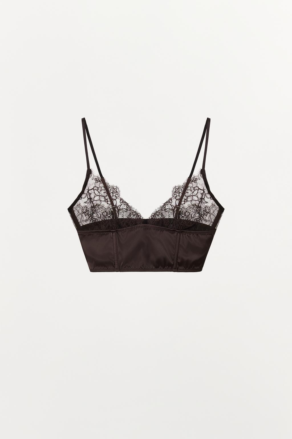 КОМБИНИРОВАННЫЙ БРАЛЕТТ ИЗ АТЛАСА И КРУЖЕВА