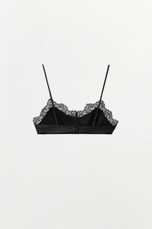 Бюстгальтер из 100% кожи с кружевом- Заказать в России