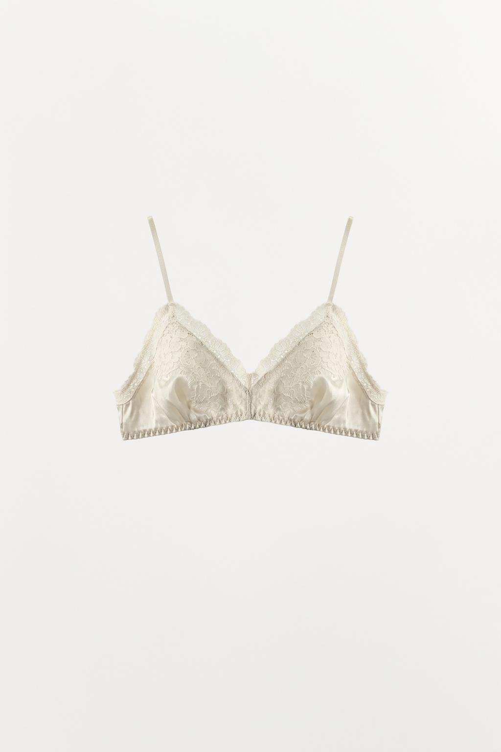 БРАЛЕТТ ИЗ СМЕСОВОГО ШЕЛКА С КРУЖЕВОМ