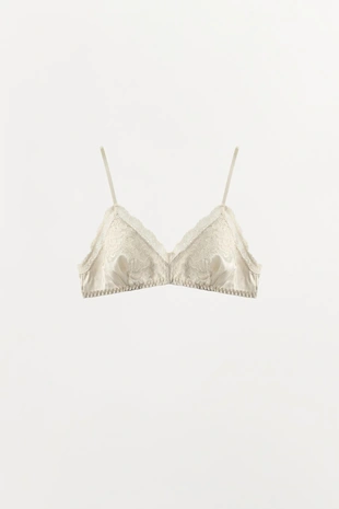 Бралетт из смесового шелка с кружевом- Заказать в России