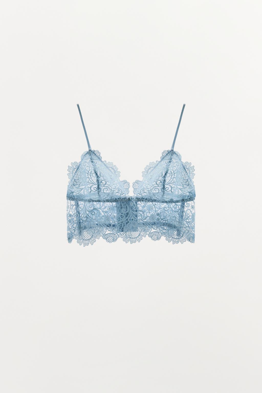 КРУЖЕВНОЙ БРАЛЕТТ С ТРЕУГОЛЬНЫМИ ЧАШКАМИ