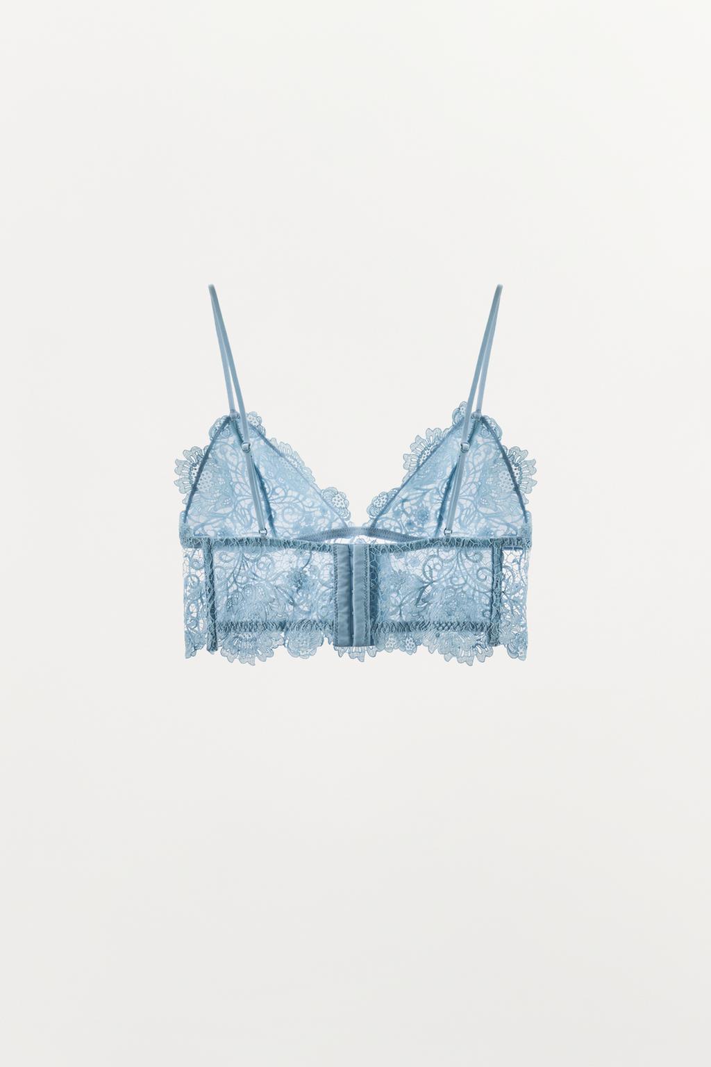 КРУЖЕВНОЙ БРАЛЕТТ С ТРЕУГОЛЬНЫМИ ЧАШКАМИ