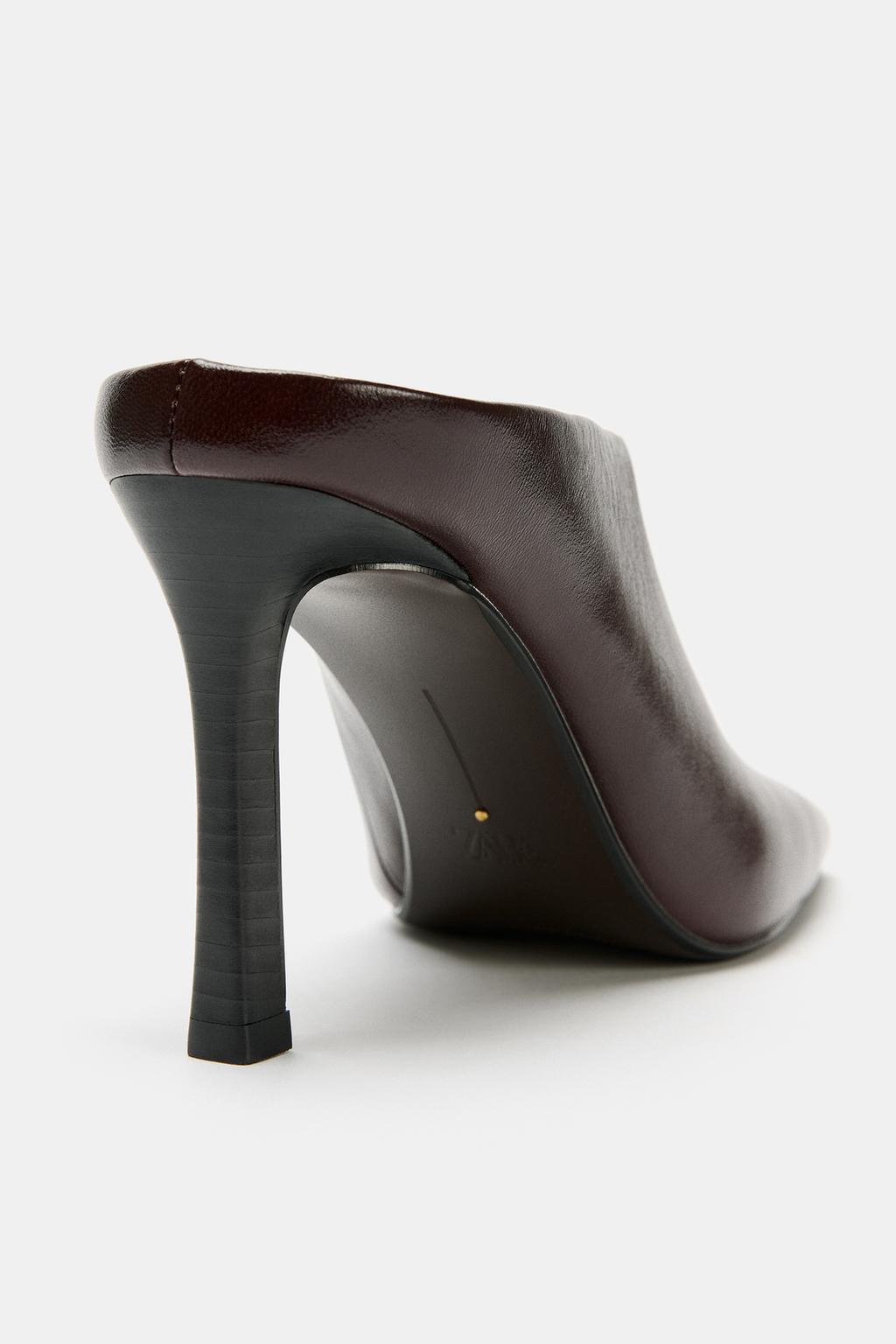 КОЖАНЫЕ МЮЛИ С КВАДРАТНЫМ НОСОМ