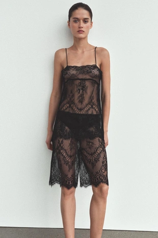 Брюки капри с кружевом- Заказать в России