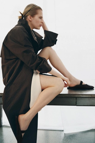 Купить Zara Кожаные балетки-мюли