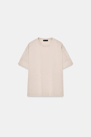 Футболка из плотного хлопка с короткими рукавами- Заказать в России