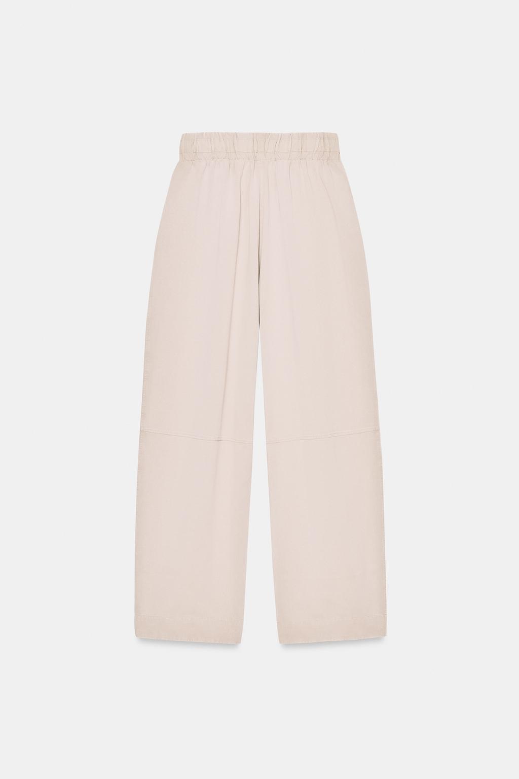 БРЮКИ WIDE-LEG ИЗ ПЛОТНОГО ХЛОПКА