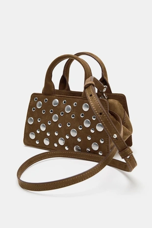Сумка через плечо с заклепками- Заказать в России
