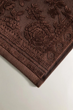 Махровое вафельное полотенце с цветочным жаккардовым узором (набор из 3 штук)- Заказать в России